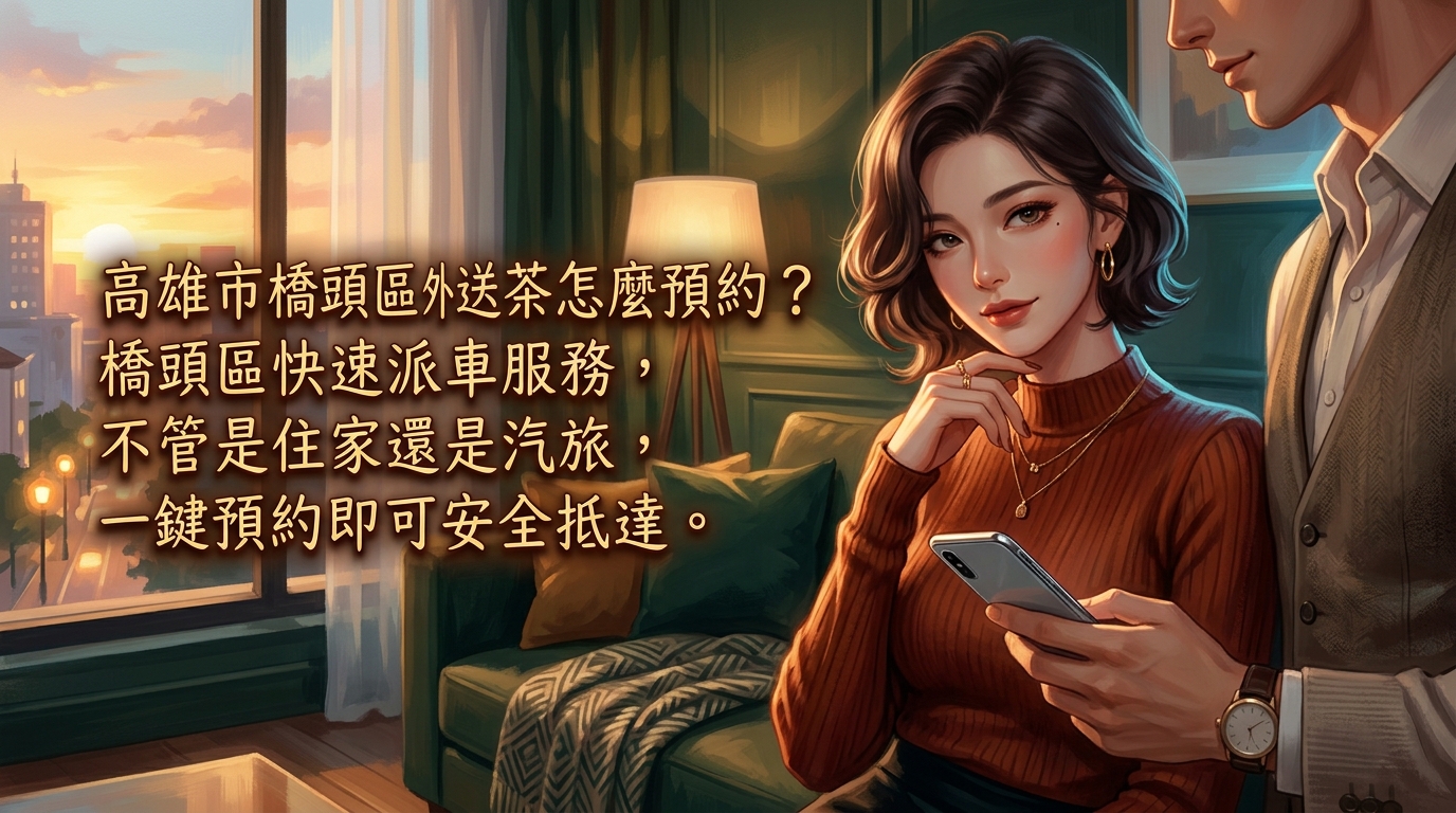 高雄市橋頭區外送茶怎麼預約？ 橋頭區快速派車服務，不管是住家還是汽旅，一鍵預約即可安全抵達。